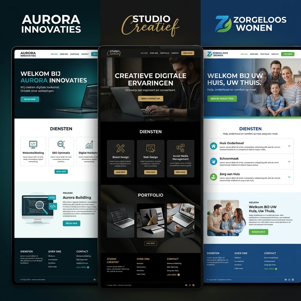 3D webdesign concept variaties, gratis proefontwerp door Webdesigner Studio
