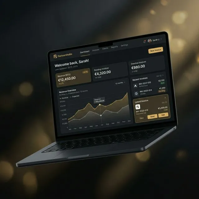 Factuurstudio.nl Dashboard Mockup - Premium Webdesign
