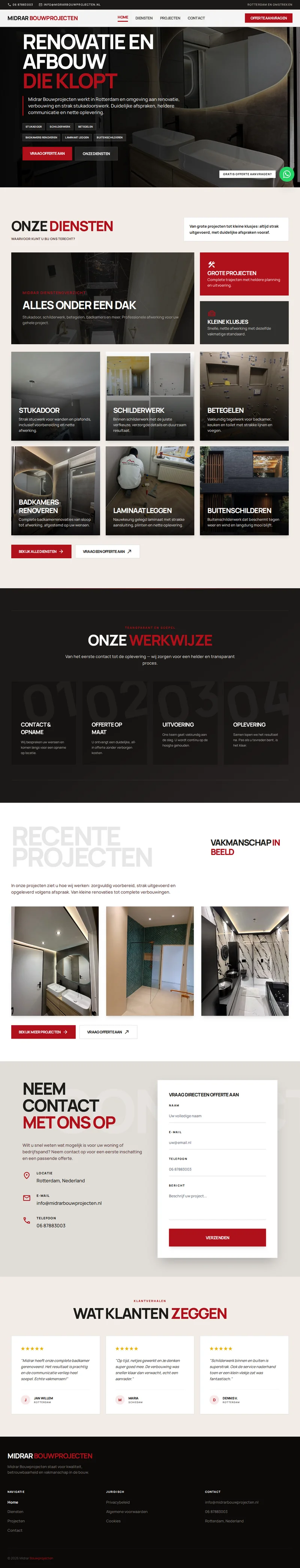 Website Midrar Bouwprojecten , bouwbedrijf