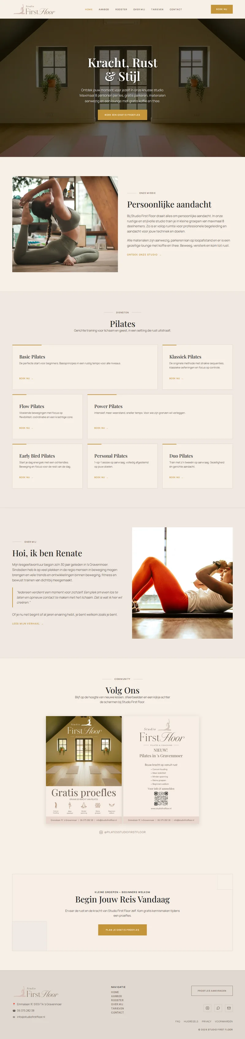 Website Studio First Floor , pilates en coaching